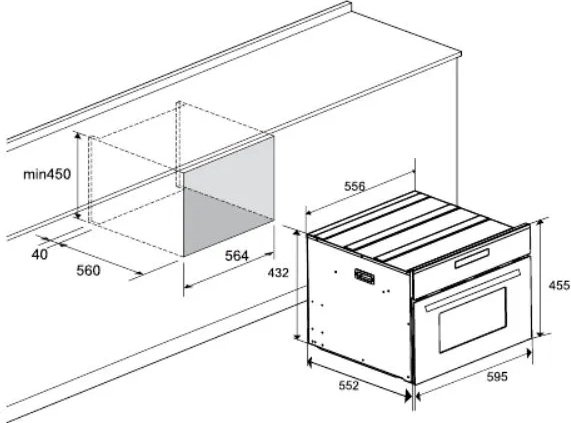Духовой шкаф MEFERI MEO609BK MICROWAVE черный купить,NaN