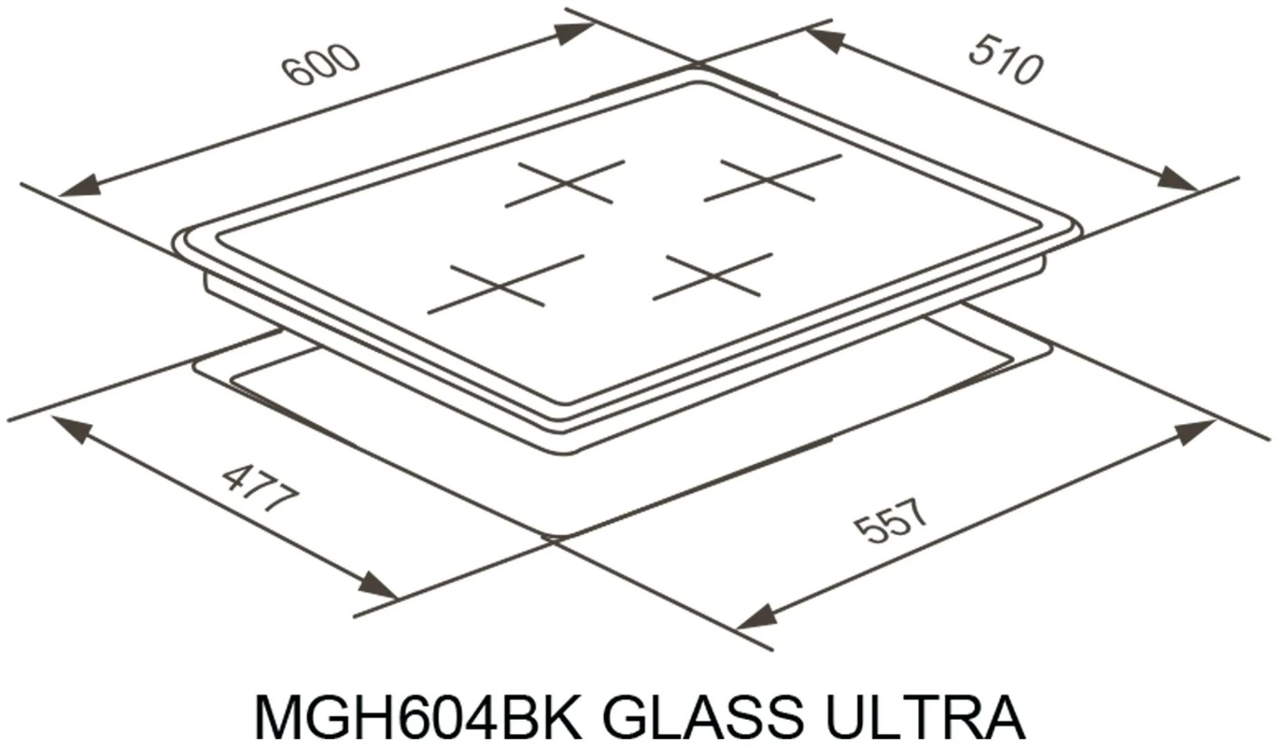 Варочная поверхность MEFERI MGH604WH GLASS ULTRA белый купить,NaN