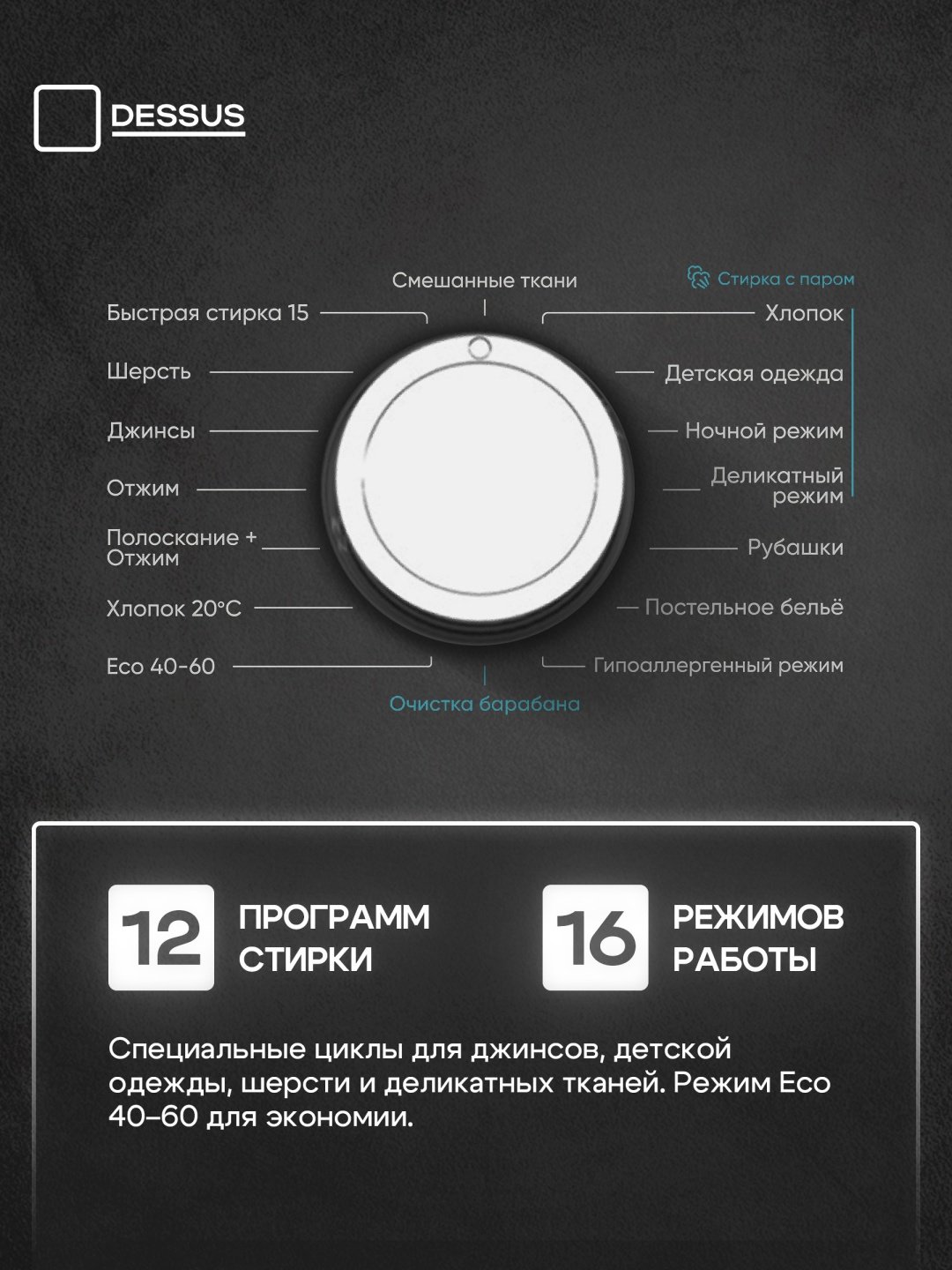 Стиральная машина Dessus DW-601201G серый купить,NaN