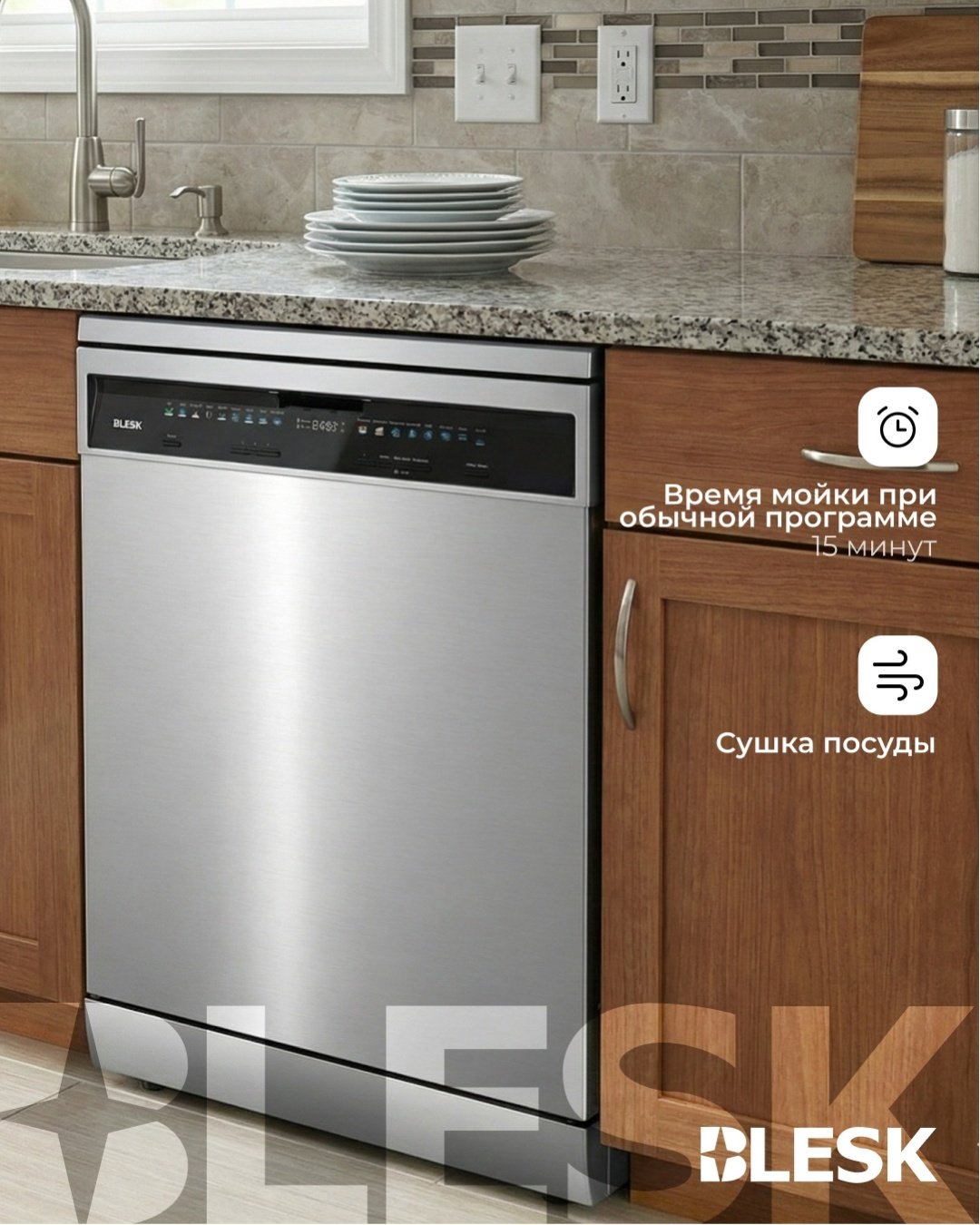 Посудомоечная машина Blesk BXWD14-IN7631UX серый купить,281990