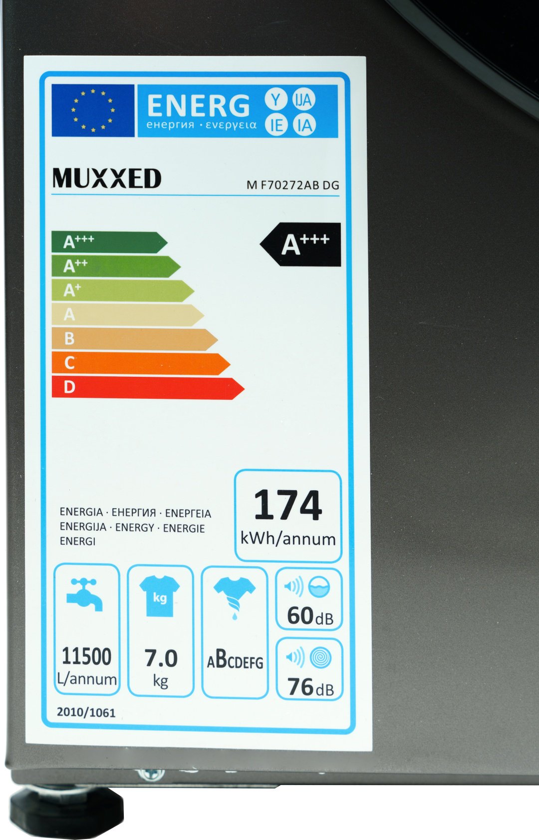 Стиральная машина Muxxed M F70272AB DG серый купить,NaN