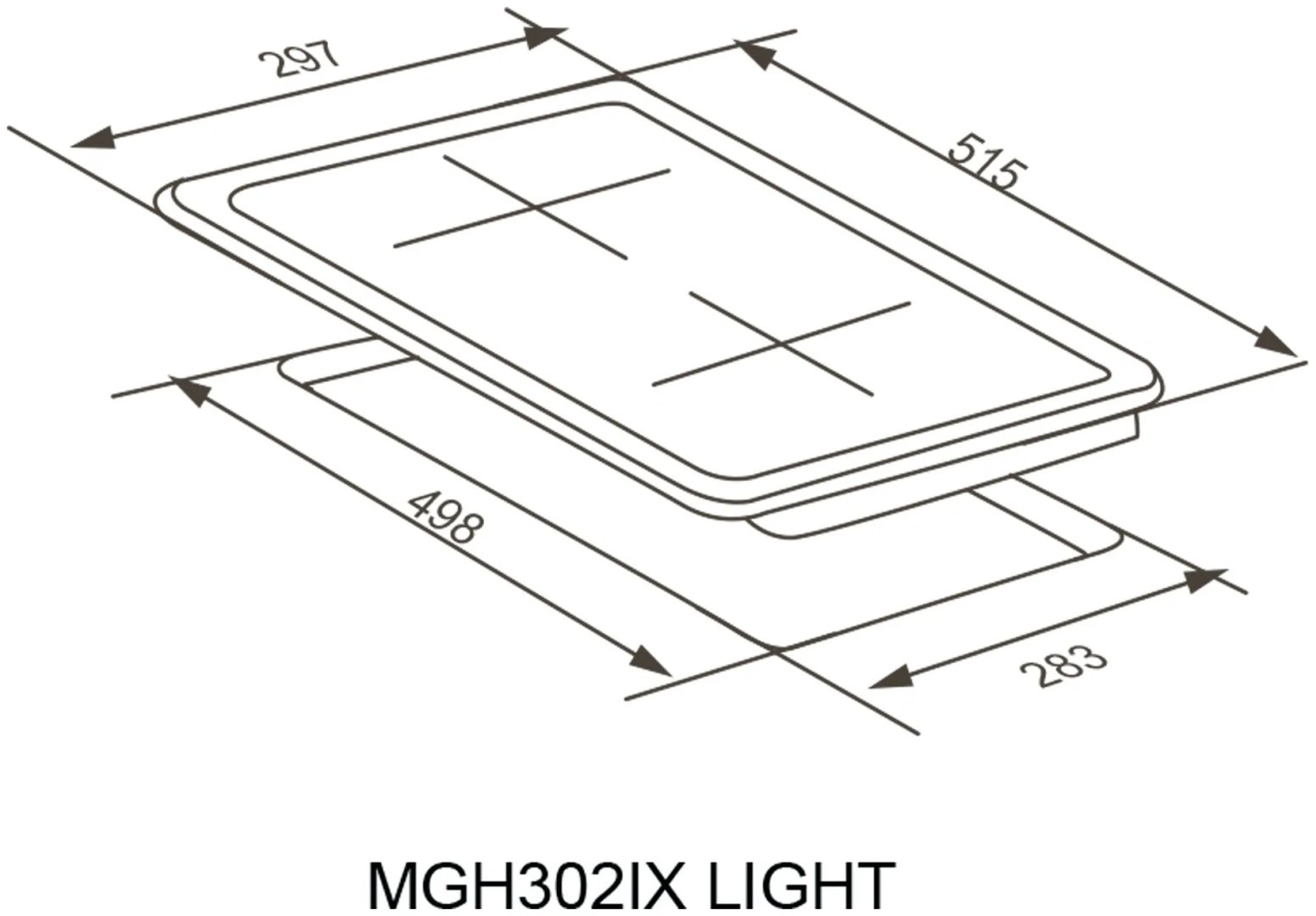 Варочная поверхность MEFERI MGH302IX LIGHT стальной купить,NaN