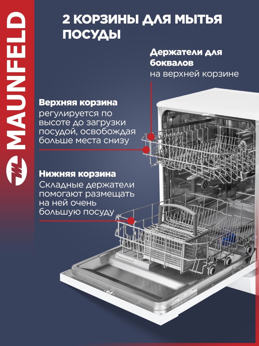 Посудомоечная машина MAUNFELD MWF60121W белый купить,NaN
