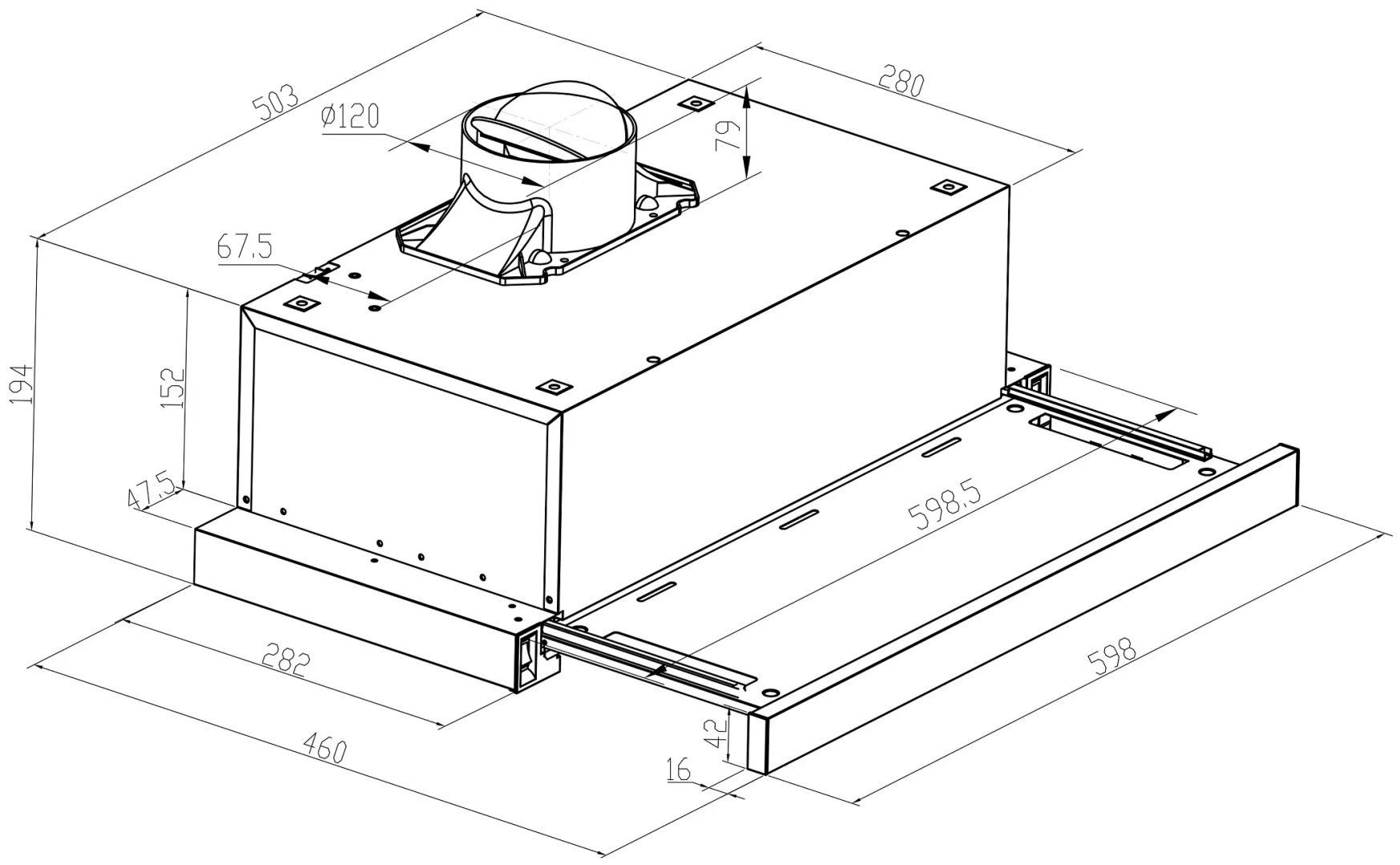 Вытяжка MEFERI SLIDEBOX60BK GLASS ULTRA черный купить,NaN