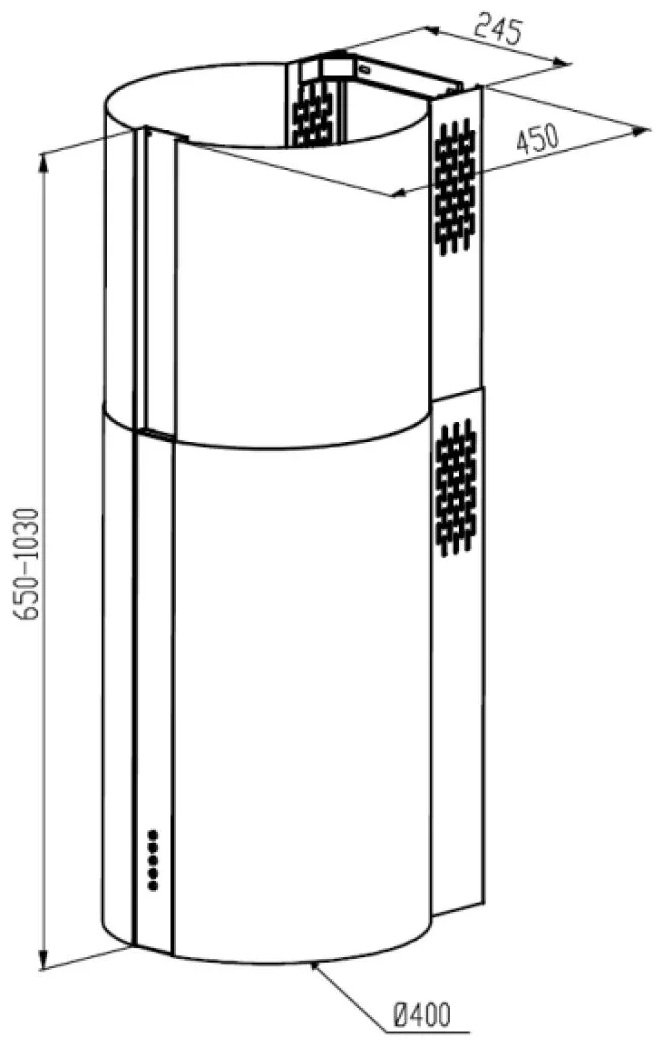 Вытяжка MEFERI TUBE40BK POWER черный купить,NaN