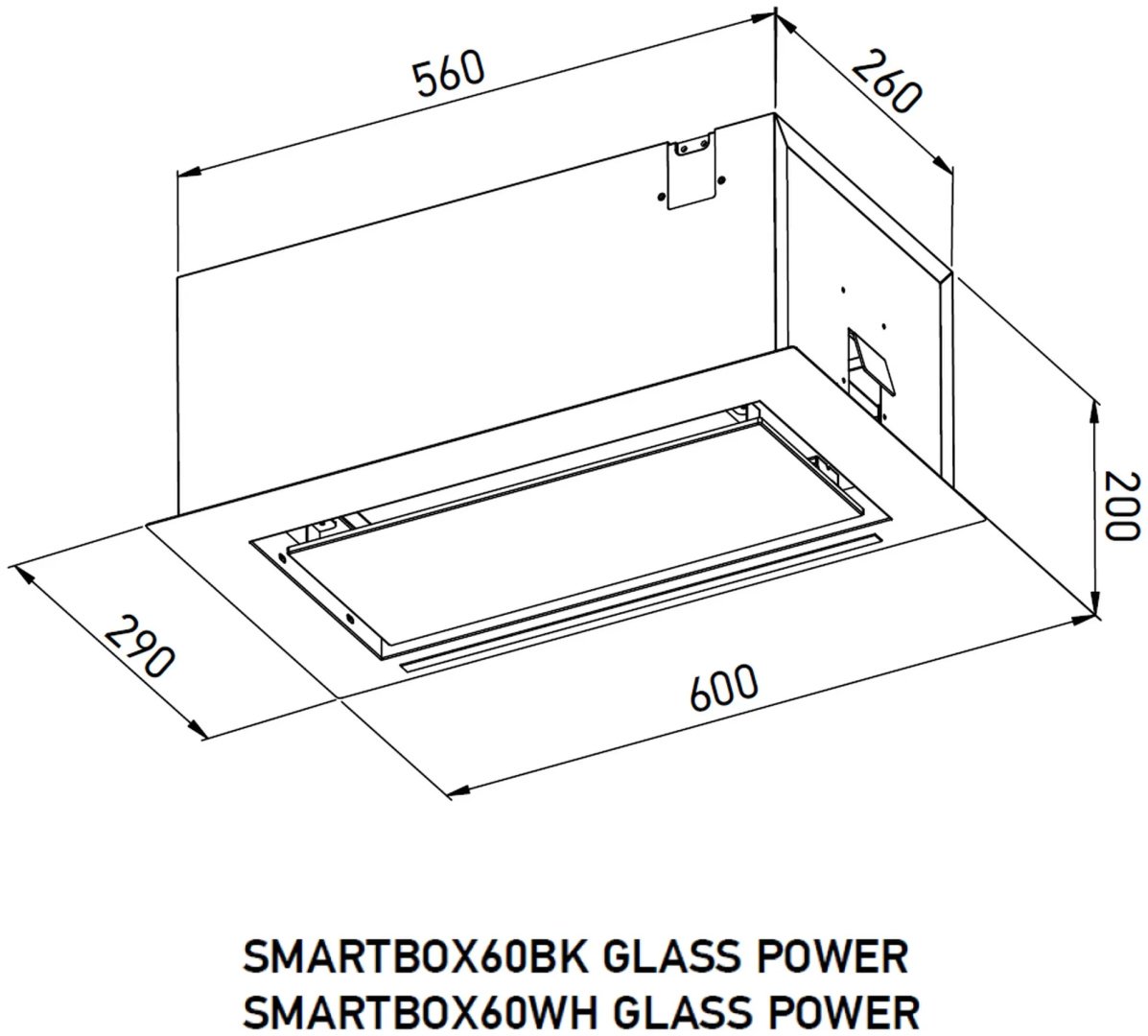 Вытяжка MEFERI SMARTBOX60BK GLASS POWER черный купить,NaN