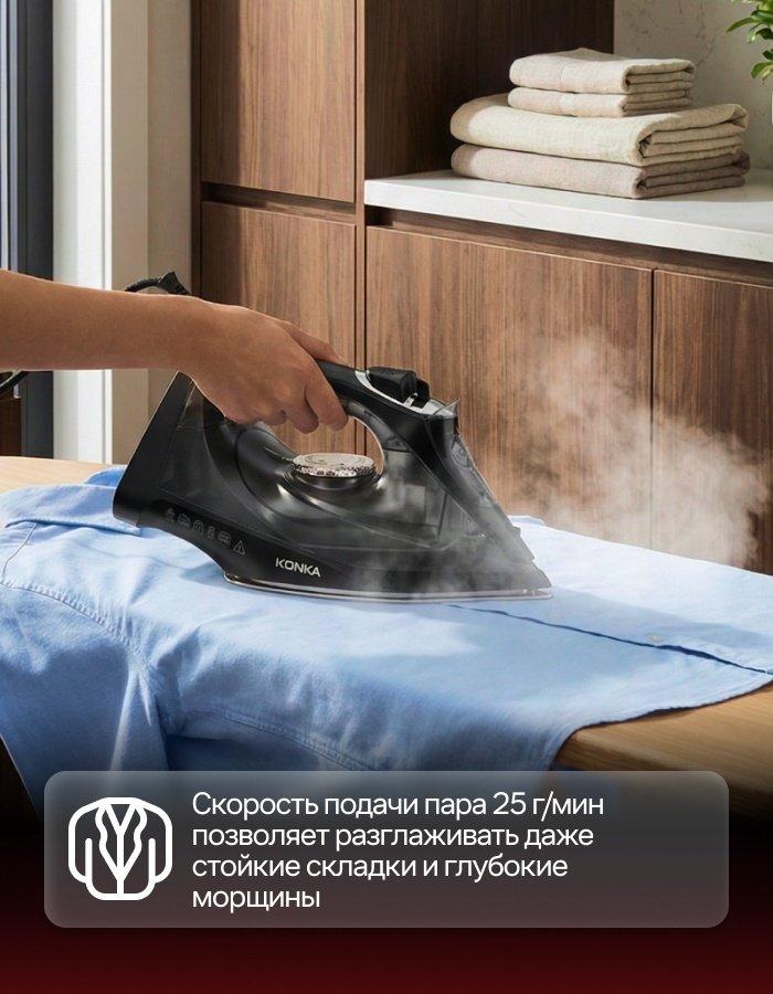 Утюг KONKA LDYD-2401(WE)-K черный