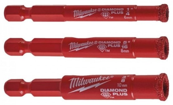 Коронка Milwaukee 4932471771 алмазная D 6 мм, 8 мм, 10 мм, 3 шт купить,NaN