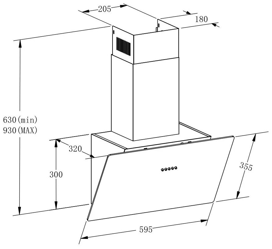 Вытяжка MEFERI AIRBOX60BK LIGHT черный купить,NaN