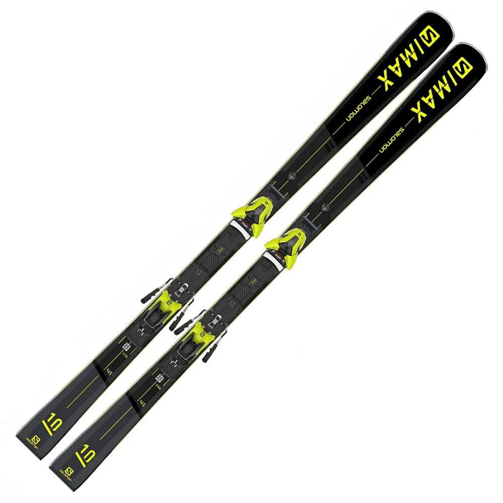 Лыжи Salomon S Max 10 + Z12 GW F80 bk L41134300 165 черно-желтые купить,NaN