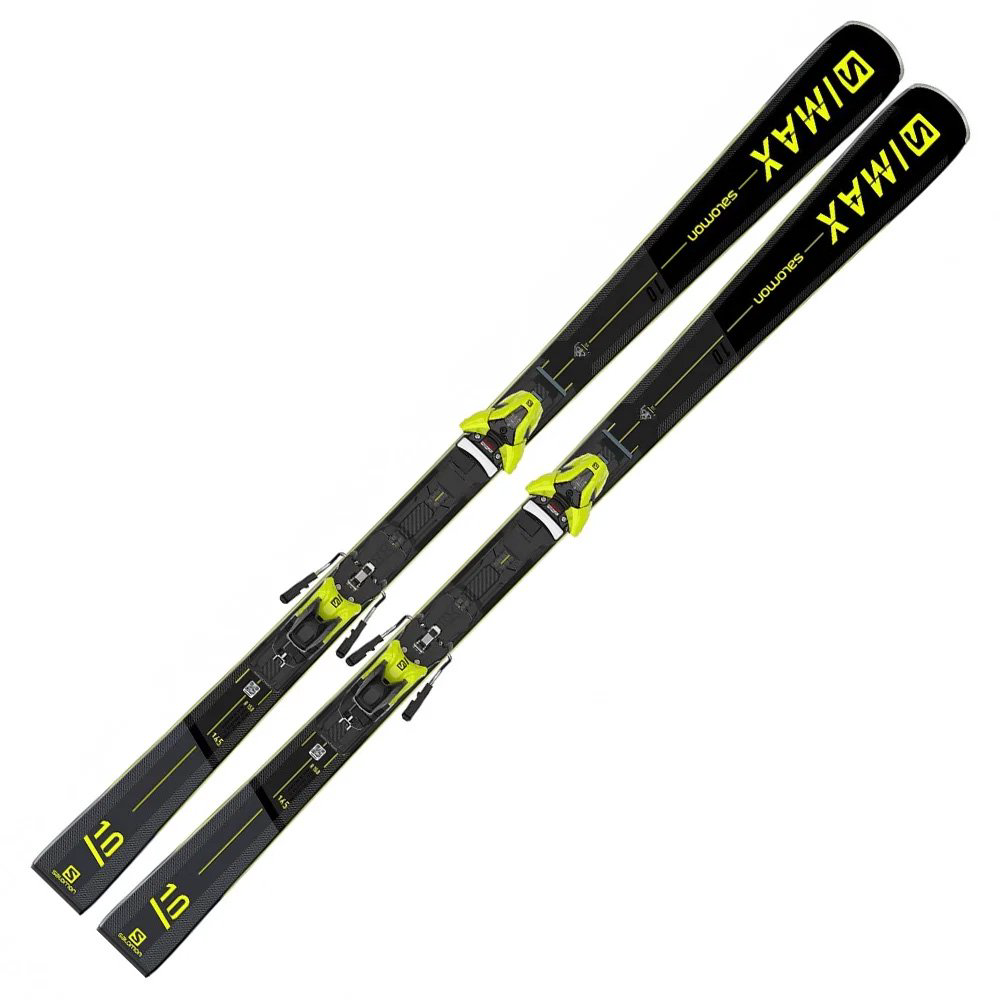 Лыжи Salomon S Max 10 + Z12 GW F80 bk L41134300 165 черно-желтые купить,NaN