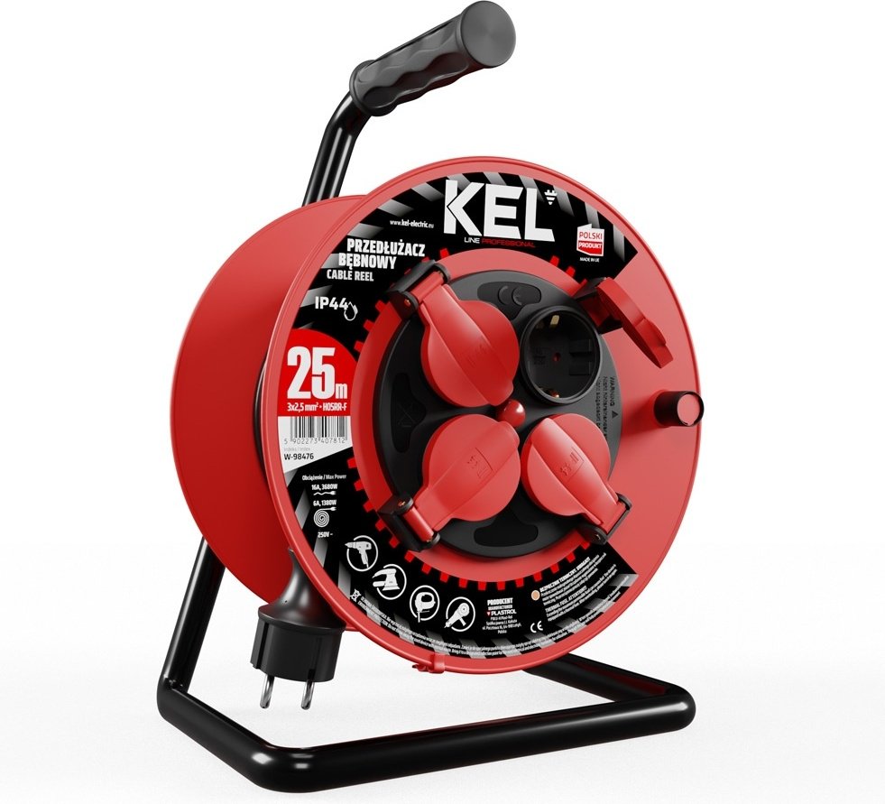Удлинитель на катушке Kel W-98476, 25 м