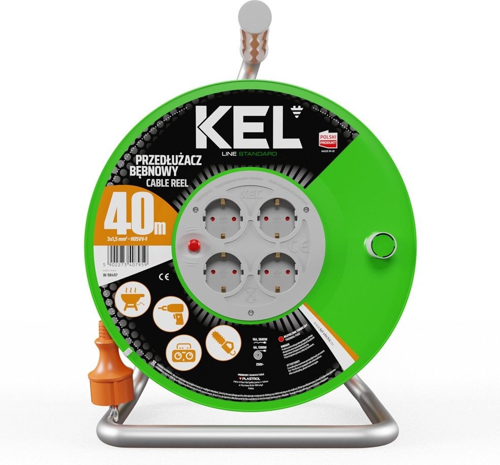 Удлинитель на катушке Kel W-98497, 40 м купить,NaN