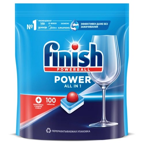  Таблетки для посудомоечной машины Finish Power All in 1 NEW 100 шт