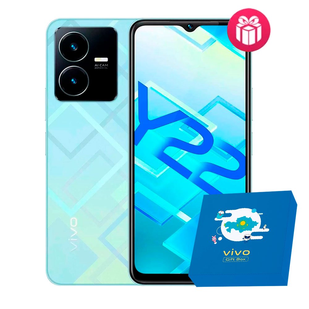 Смартфон Vivo Y22 4/64Gb Metaverse Green + Gift box BTS 2022 Blue купить,NaN