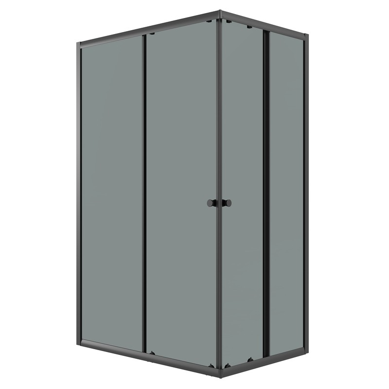 Душевое ограждение Niagara Eco NG-1118-14QT 110х80х190см прямоугольник,раздвижное,черный,стекло тонированное,1 место купить,NaN