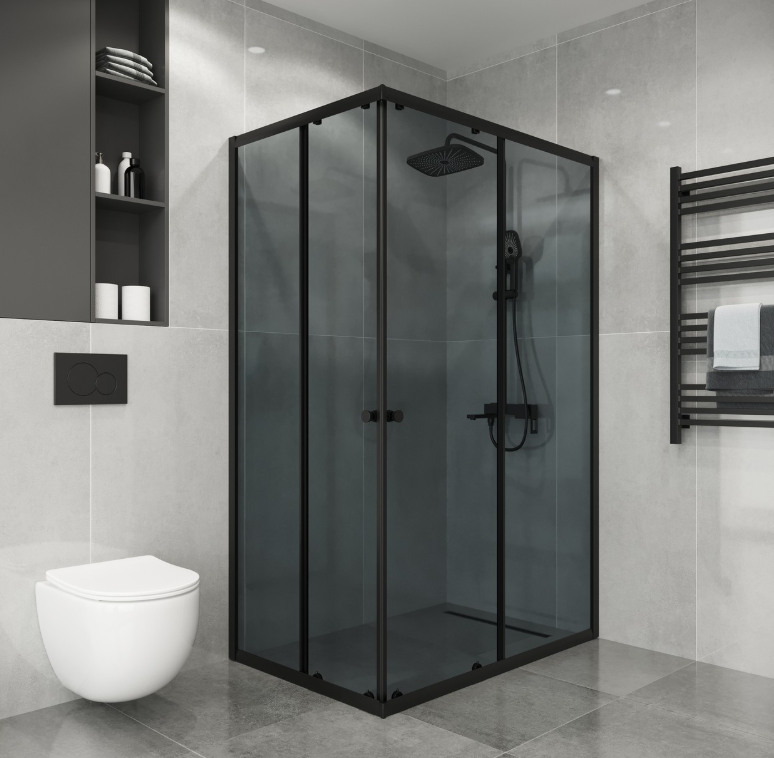Душевое ограждение Niagara Eco NG-1118-14QT 110х80х190см прямоугольник,раздвижное,черный,стекло тонированное,1 место купить,NaN