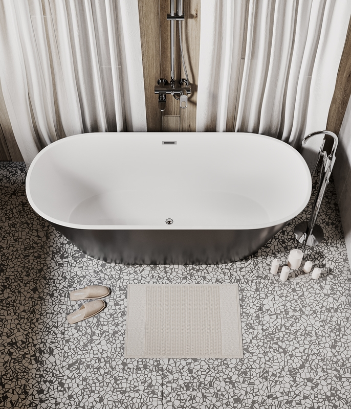 Ванна Grossman GR-1503MB Forta 170x75x58см черно-белый