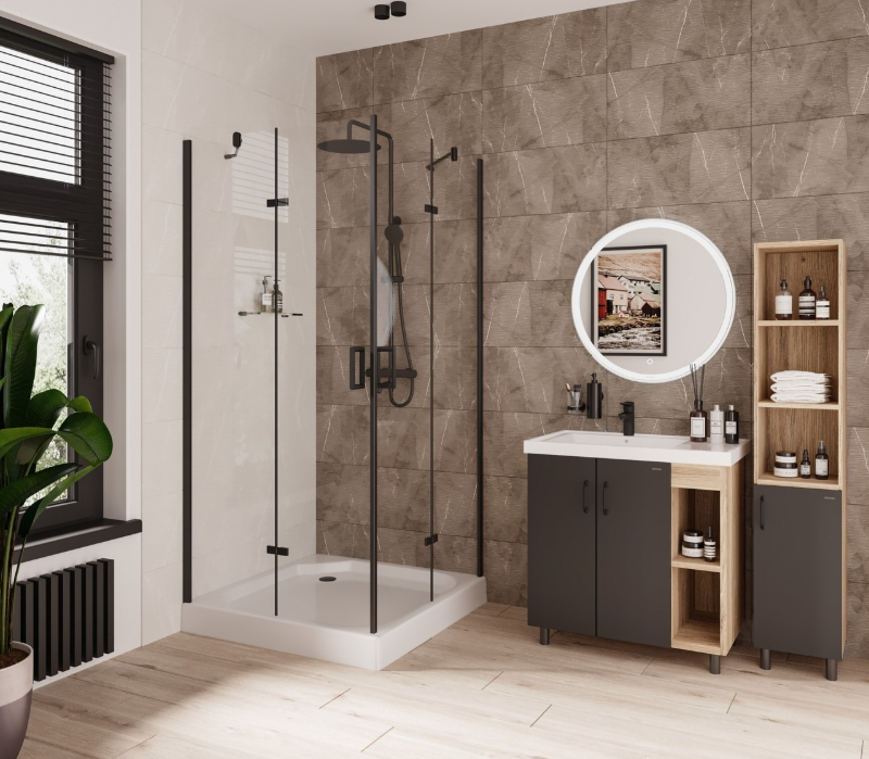 Душевое ограждение Niagara Nova NG-6813-08ВLACK 90х90х195см купить,NaN