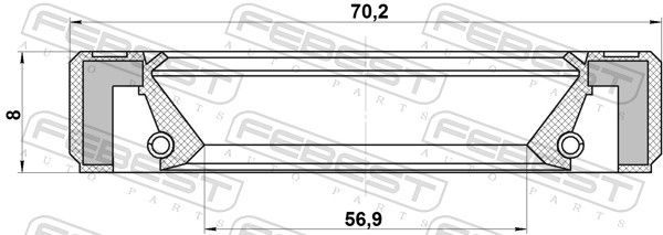Сальник привода Febest  95GBY-60700808L  60x70x8x8 купить,NaN