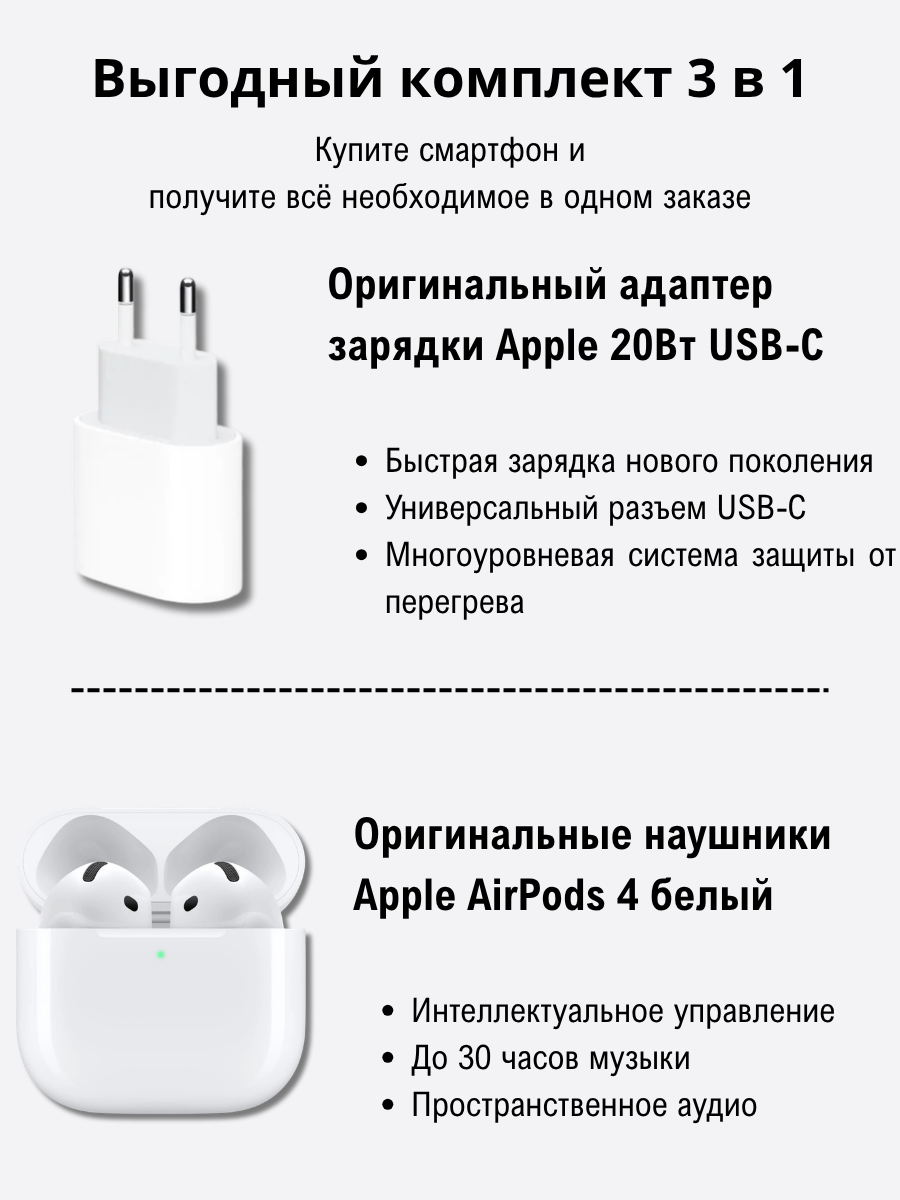 Смартфон Apple iPhone 16 128GB Black + подарок купить,606990
