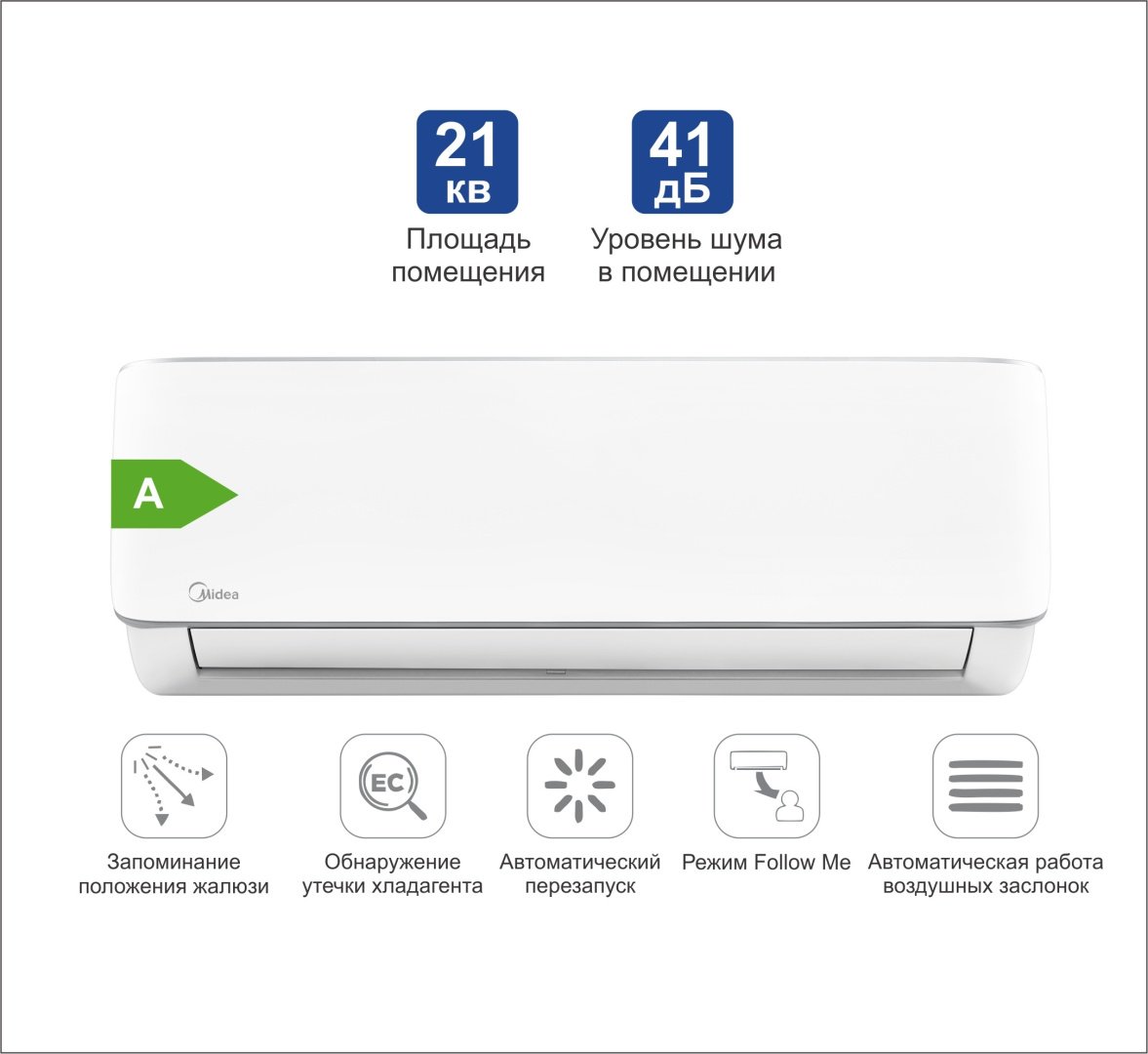 Кондиционер Midea Aurora 3 MSAB-07HRN8 белый