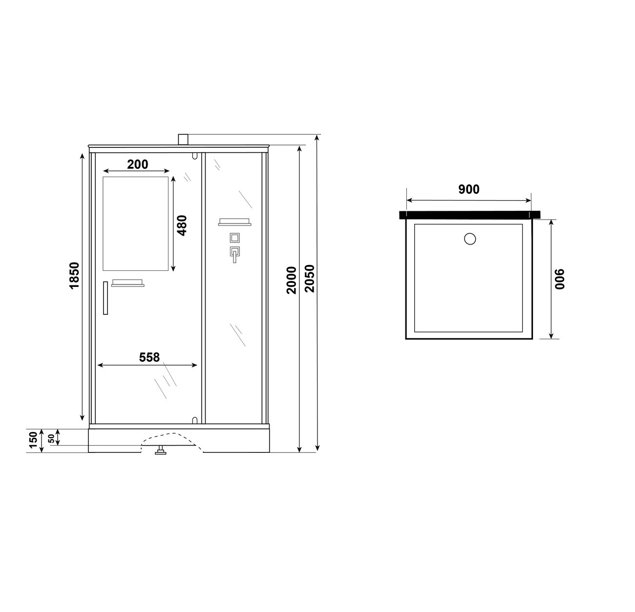 Душевая кабина Niagara Standart ST90/15Q/BK 90х90х210см купить,521877