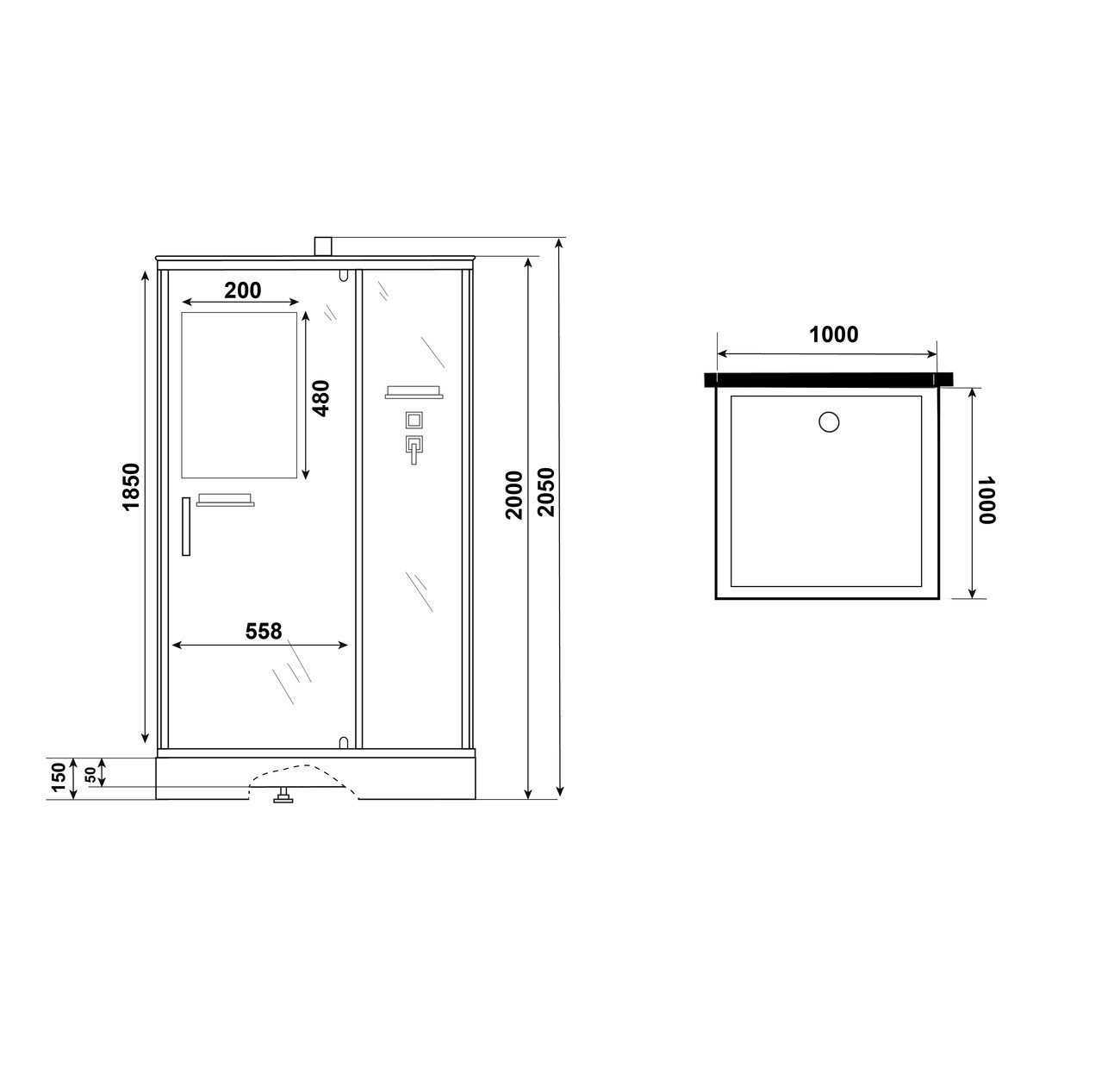 Душевая кабина Niagara Standart ST100/15Q/BK 100х100х200см купить,561700
