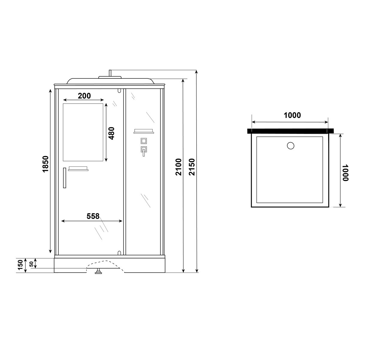 Душевая кабина Niagara Standart ST100/15Q 100х100х215см купить,623100