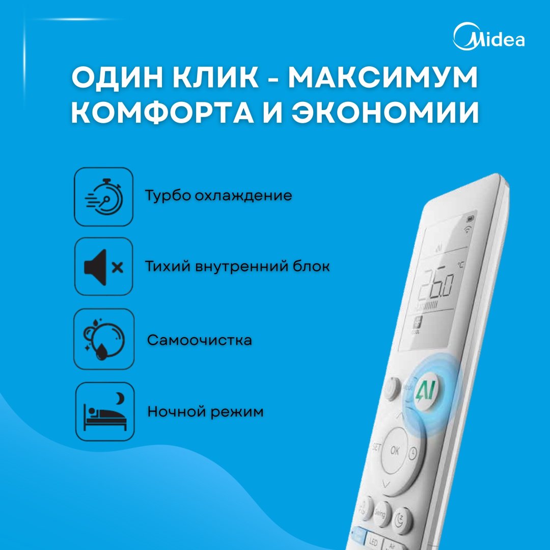 Кондиционер Midea Aurora 3 MSAB-12HRN8 белый