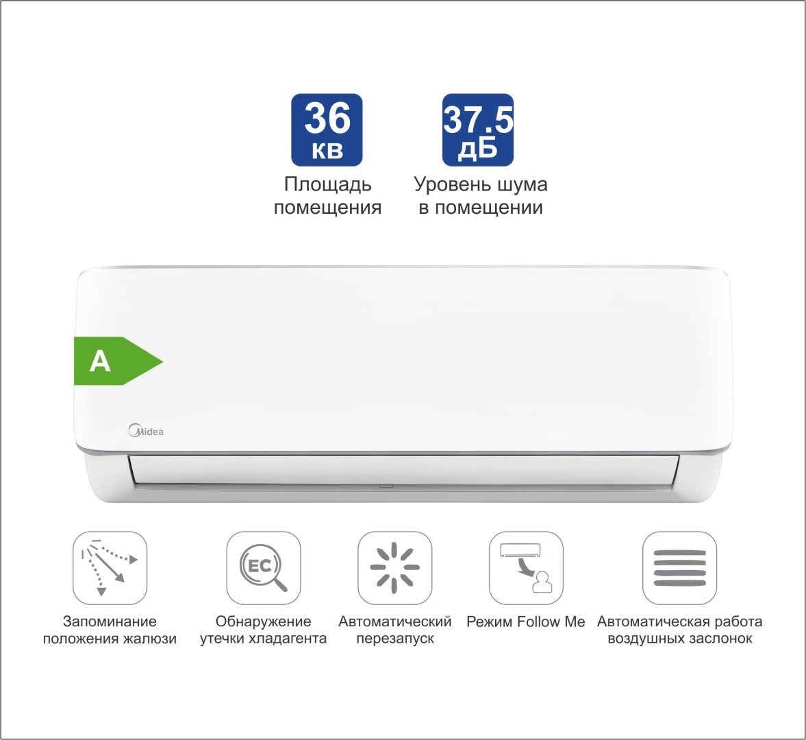 Кондиционер Midea Aurora 3 MSAB-12HRN8 белый