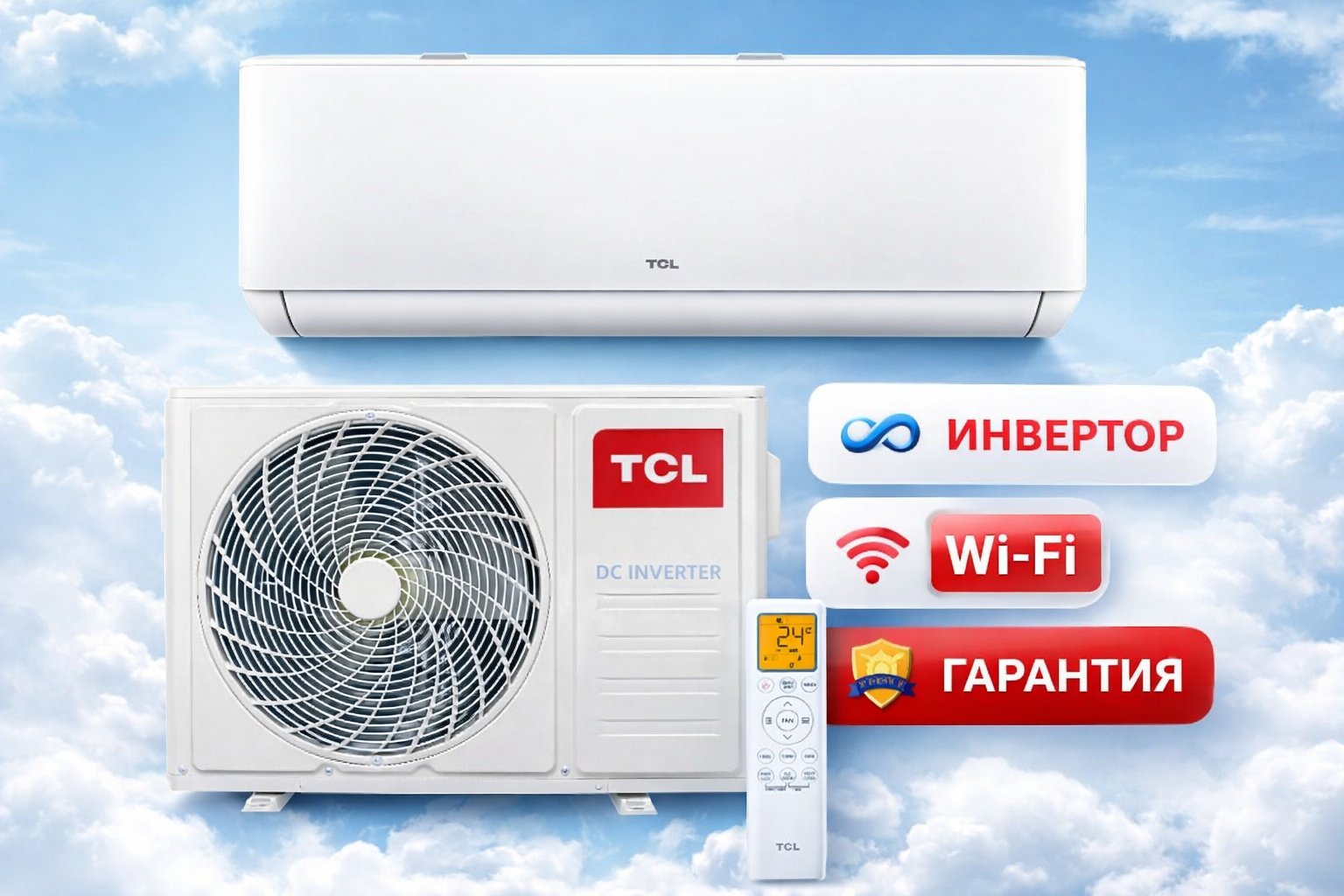 Кондиционер TCL BreezeIN TAC-BR09HSV/TB белый + монтажный комплект