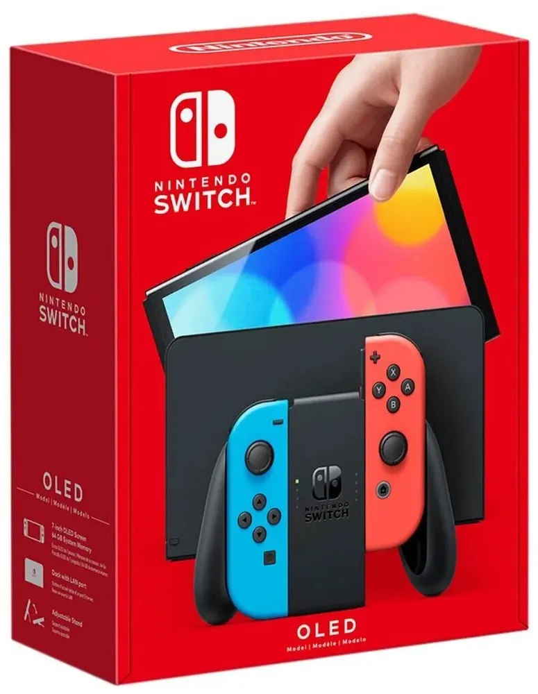 Игровая приставка Nintendo Switch OLED неоновый