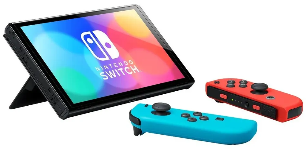 Игровая приставка Nintendo Switch OLED неоновый