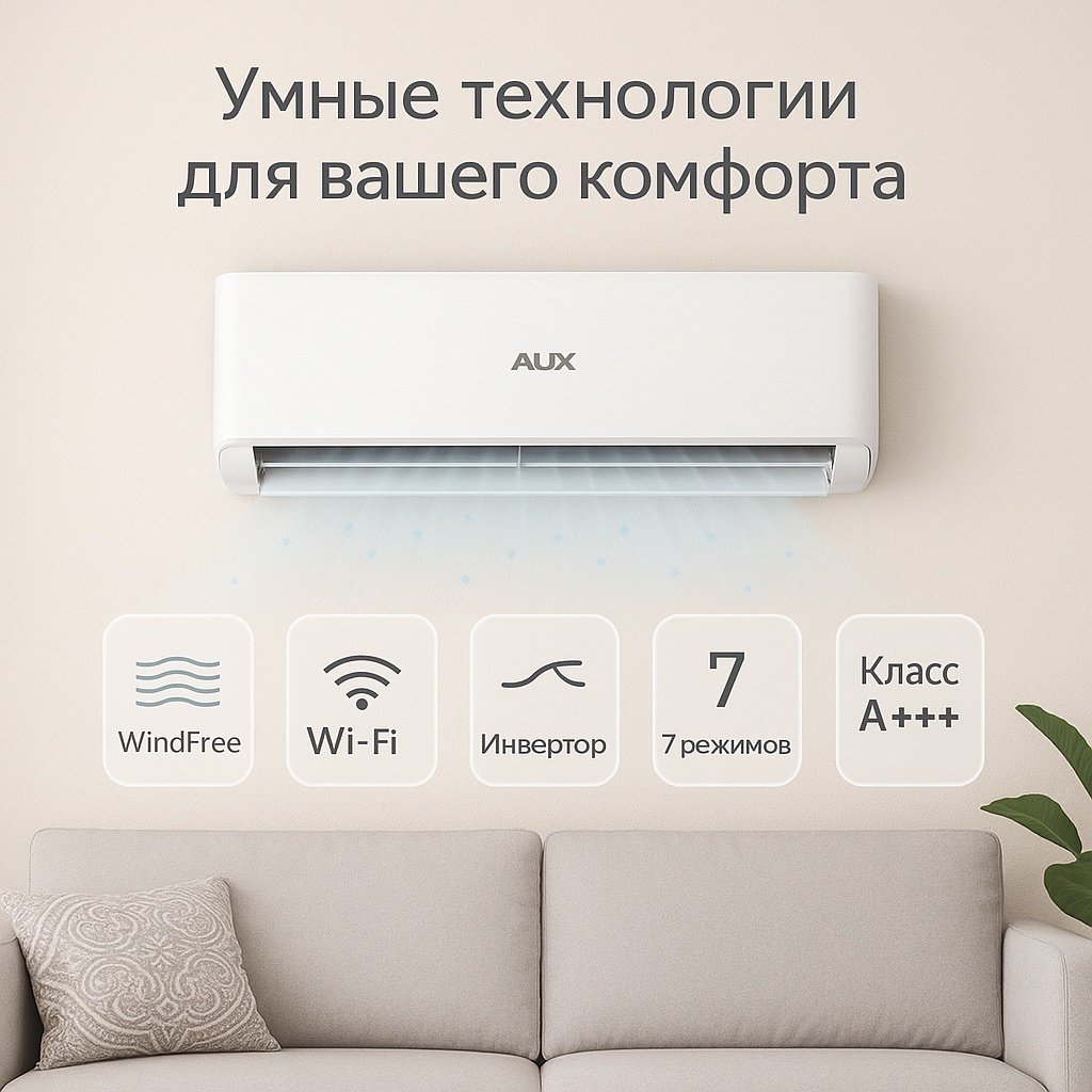 Кондиционер AUX ASW-H09A4/CAR3DI белый + монтажный комплект