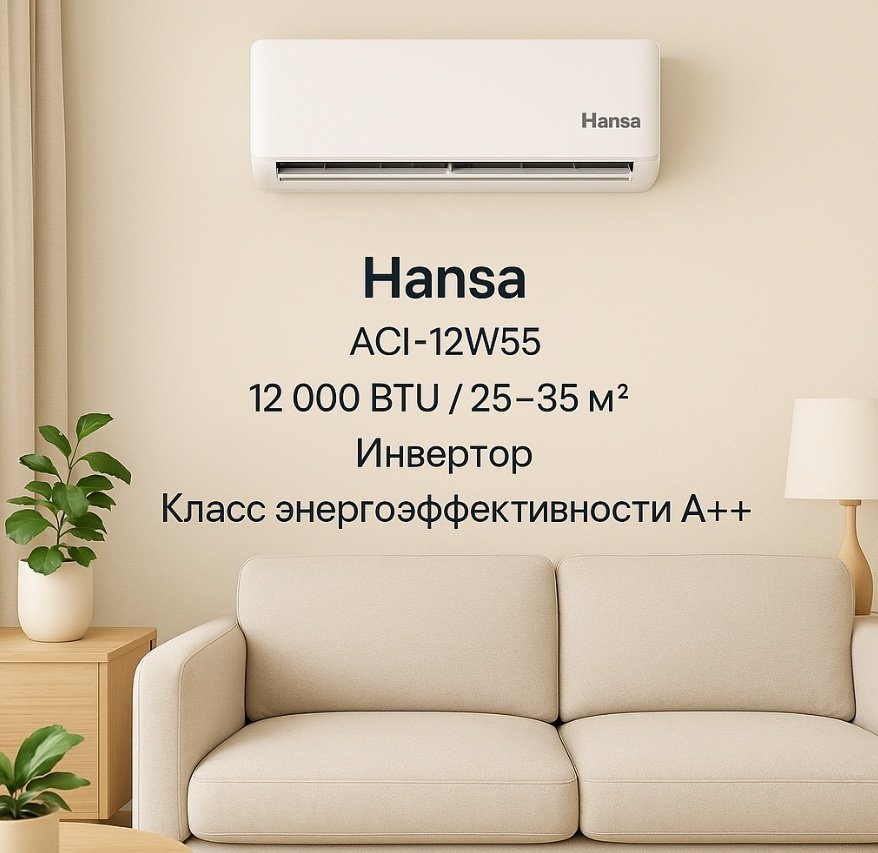 Hansa ACI-12W55 белый + монтажный комплект