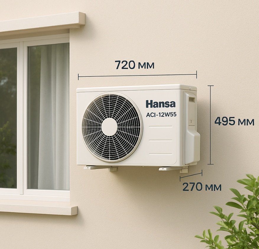 Hansa ACI-12W55 белый + монтажный комплект купить,NaN