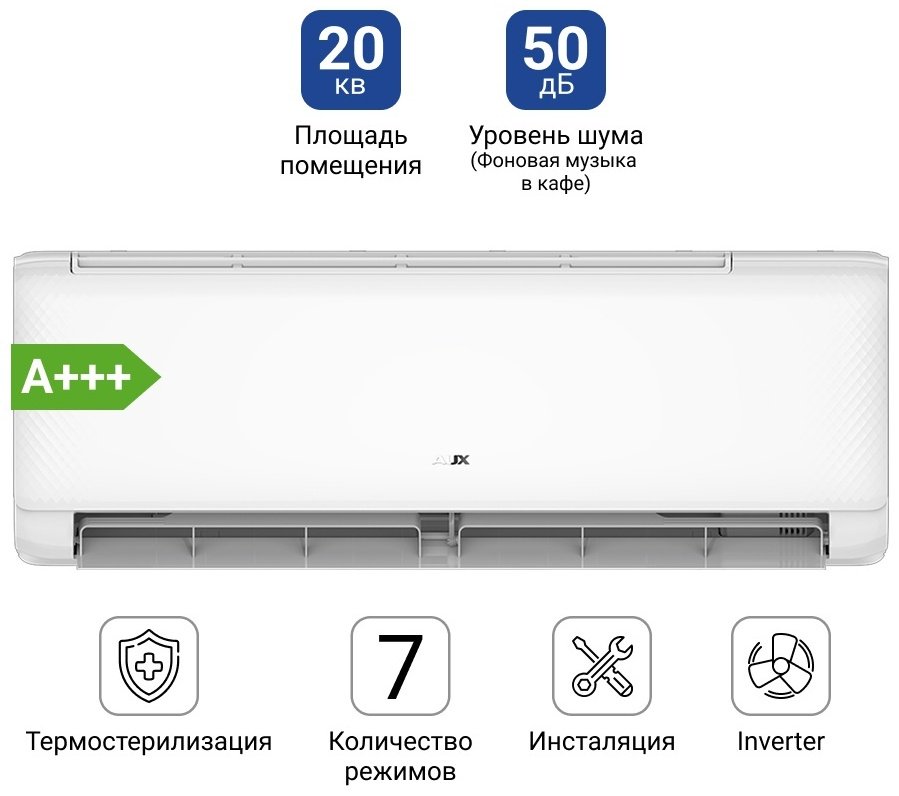 Кондиционер AUX ASW-H07A4/QGR1DI белый + монтажный комплект купить,NaN