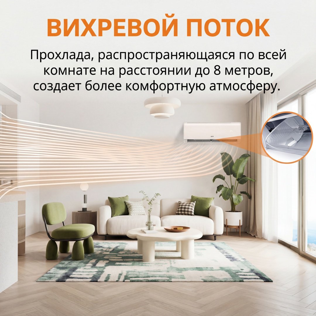 Кондиционер AUFIT ASW-H18A4/FHR3DI белый + монтажный комплект
