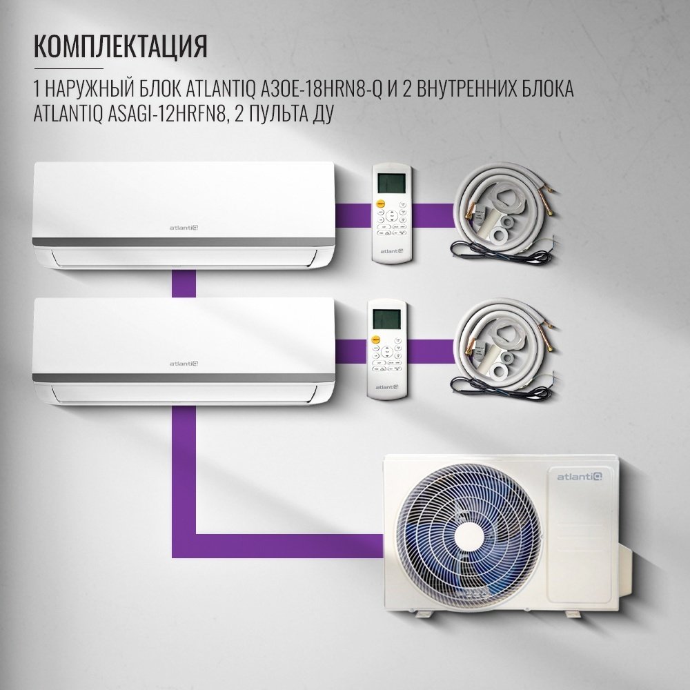Кондиционер Atlantiq A3OE-18HRN8-Q + ASAGI-12HRFN8 + ASAGI-12HRFN8 белый - ForteMarket Кондиционер Atlantiq A3OE-18HRN8-Q + ASAGI-12HRFN8 + ASAGI-12HRFN8 белый купить,499962