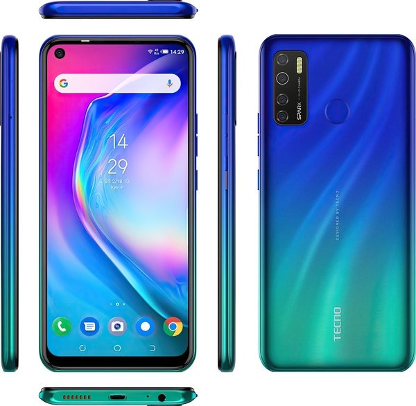 Смартфон Tecno Spark 5 Pro 4/128GB Seabed blue купить,NaN