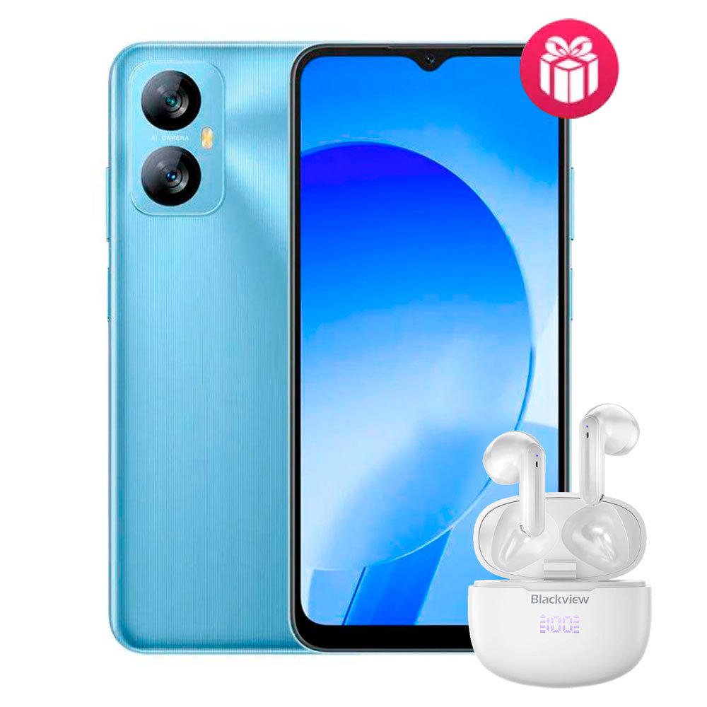 Смартфон Blackview A52 2/32GB Ice Blue + Наушники Blackview TWS Earphone AirBuds7 White купить,NaN