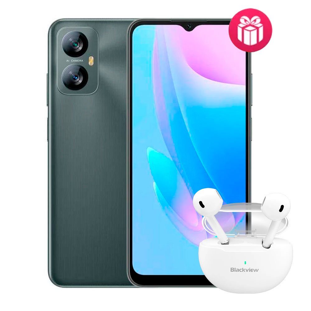 Смартфон Blackview A52 2/32GB Polar Night + Наушники Blackview TWS Earphone AirBuds6 White купить,NaN
