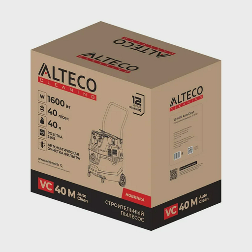 Пылесос строительный Alteco VC 40 M Auto Сlean черно-синий 