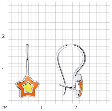 Серьги Diamant 94-120-01530-1 вес 1.27 г серебро, эмаль купить,8003
