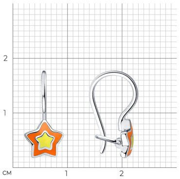 Серьги Diamant 94-120-01530-1 вес 1.27 г серебро, эмаль купить,8003