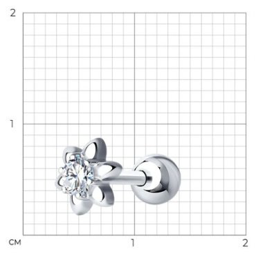 Моносерьга SOKOLOV 94170199 вес 0.75 г серебро, фианит купить,8123