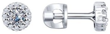 Серьги SOKOLOV 94021887 вес 1.4 г серебро, фианит купить,13399