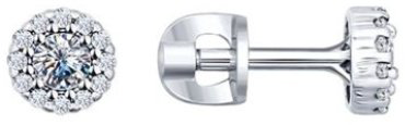 Серьги SOKOLOV 94021887 вес 1.4 г серебро, фианит купить,13399