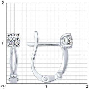 Серьги SOKOLOV 89020019 вес 1.61 г серебро, фианит купить,11050